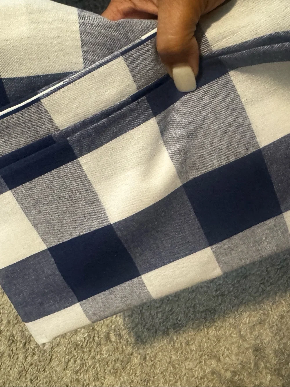 Blue and White Check   Curtains -